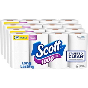 image:imageScott 1000 Toilet Paper 18 Rolls SepticSafe 1Ply Toilet Tissue1000 Sheets Pack of 32