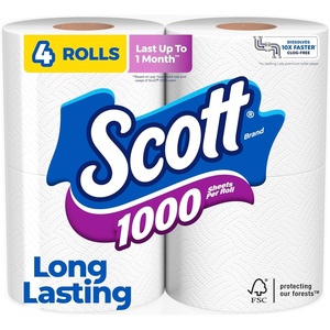 image:imageScott 1000 Toilet Paper 18 Rolls SepticSafe 1Ply Toilet Tissue4 Count