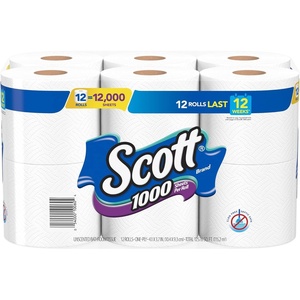 image:imageScott 1000 Toilet Paper 8 Rolls SepticSafe 1Ply Toilet Tissue12 Count Pack of 1