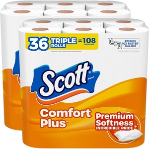 image:imageScott ComfortPlus Toilet Paper 48 Triple Rolls 231 Sheets per Roll SepticSafe 1Ply Toilet Tissue231 sheets Pack of 36