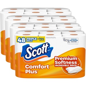 image:imageScott ComfortPlus Toilet Paper 48 Triple Rolls 231 Sheets per Roll SepticSafe 1Ply Toilet Tissue231 sheets Pack of 48