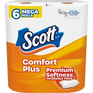 image:imageScott ComfortPlus Toilet Paper 48 Triple Rolls 231 Sheets per Roll SepticSafe 1Ply Toilet Tissue310 sheets Pack of 6