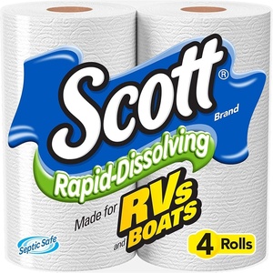image:imageScott RapidDissolving Toilet Paper 12 Double Rolls SepticSafe Toilet Paper231 sheets Pack of 8